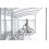 Marquesina para bicicletas doble cara con techo + paredes laterales PERLA para 40 bicicletas - 840cm
