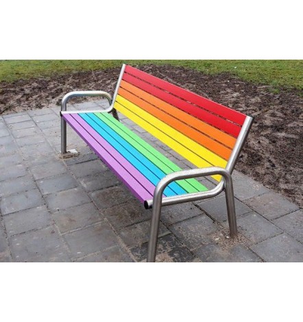 Banc arc-en-ciel 200 cm en acier galvanisé