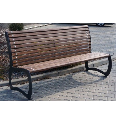 Banc KOLIBER 183 cm noir-bois foncé