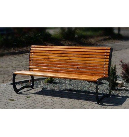 Banc KOLIBER 183 cm noir-bois clair