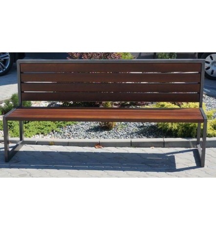 Banc TALIA noir-bois clair en acier galvanisé 186 cm