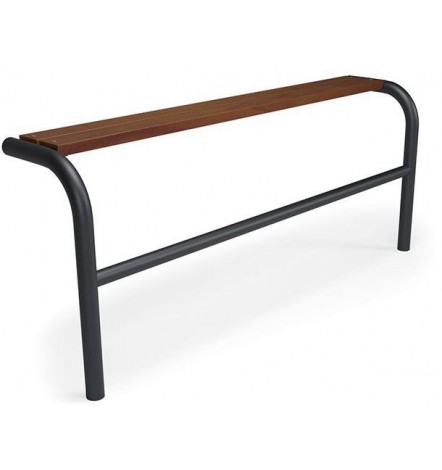 Banco para jóvenes I negro-madera oscura 192 cm