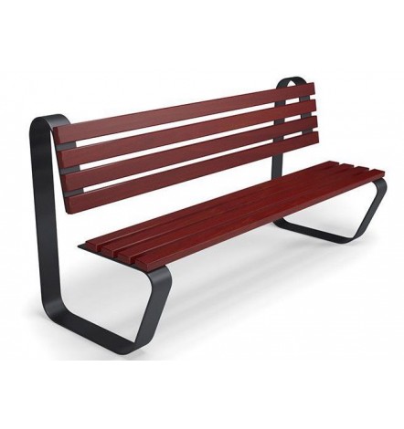 Banc ROSA noir-bois 180 cm