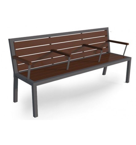 Banc LIMBA noir-bois 200 cm