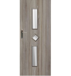 Porte d'intérieur vitrée NAVARO 2 chêne Sonoma en plusieurs dimensions