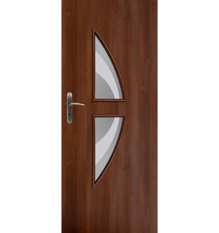 Porte d'intérieur vitrée DAKOTA 2 noyer en plusieurs dimensions