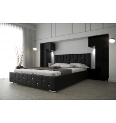 Tête de lit PANAMA 3/21B/HG1 noir/noir brillant 282-322x159x35cm