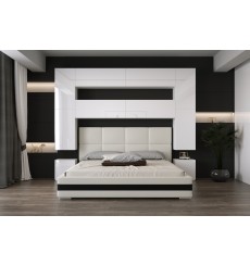 Tête de lit PANAMA 4/HG/W/2-1A blanc/blanc brillant 256x223x35cm