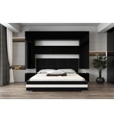 Tête de lit PANAMA 4/HG/B/1-1A noir/noir brillant 256x223x35cm