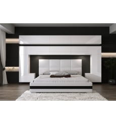 Tête de lit PANAMA 5/HG/W/2-1C blanc/blanc brillant 300x214x35cm