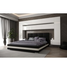 Tête de lit PANAMA 7/HG/W/2-1A blanc/blanc brillant 323x213x35cm