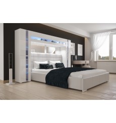 Tête de lit PANAMA 14/HG/W/2-1A blanc/blanc brillant 256x184x35cm