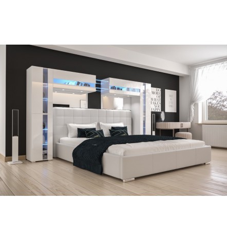 Tête de lit PANAMA 14/HG/W/2-1C noir/noir brillant 290x184x35cm