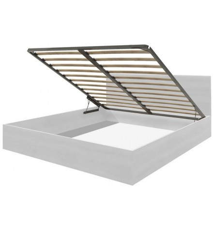 Marco de cama blanco con cofre de almacenamiento incorporado CADELL