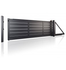 HOME AW.10.228 portão de correr em preto em vários tamanhos com acionamento integrado
