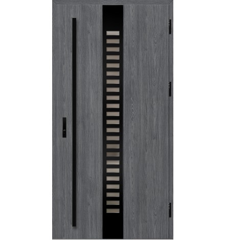 Puerta de entrada de acero con marco de aluminio SELTERS 2 90*200 -100*200 cm