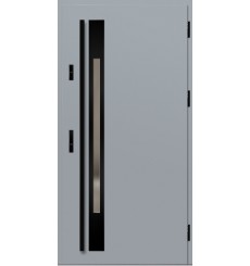 Porte d'entrée en acier avec cadre en aluminium WELS 1 gris 90*200 -100*200 cm