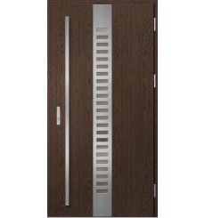 Porta d'ingresso in acciaio con telaio in alluminio SELTERS 2 rovere 90*200 -100*200 cm