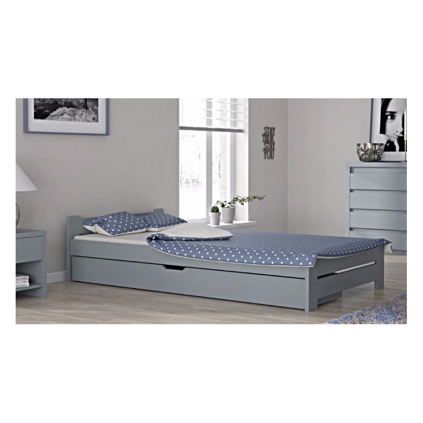 Cama de madera con cajón de almacenamiento MAHALIA 160x200 cm en