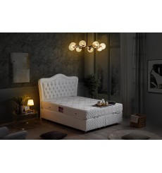 CARAMELO branco Cama de peito + cabeceira 160 x 200 cm