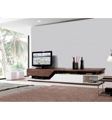 Meuble TV FOREST blanc-noyer 210 cm