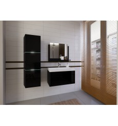 Conjunto de mueble de baño con lavabo IBIZA BIG I 80 CM negro