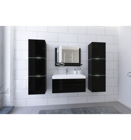 Ensemble meuble de salle de bain et vasque IBIZA BIG II 60 CM noir