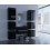 Conjunto de 7 muebles de pared y un espejo F3, negro