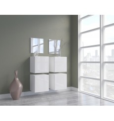 Conjunto de 4 muebles de pared y dos espejos F4, blanco