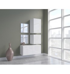 Conjunto de 3 muebles de pared y dos espejos F5, blanco