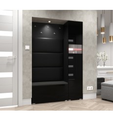 Muebles de entrada GF84, 120 x 35 x 182 cm, negro