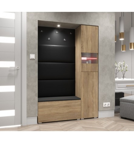 Muebles de entrada GF84, 120 x 35 x 182 cm, roble sonoma