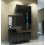 Ensemble meubles d'entrée muraux et miroir LEDOX LX5, noir