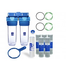 Kit AQUAFILTRE a 2 stadi x2 cartucce di carbone