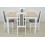 Ensemble Table à manger extensible structure en bois massif 120-150 cm et 4 chaises LOUTRAKI 