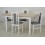 Ensemble Table à manger extensible structure en bois massif 120-150 cm et 4 chaises LOUTRAKI 