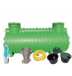 Sistema/kit de armazenamento e recuperação de águas pluviais subterrâneas de 3000L