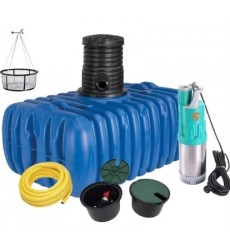 Système/Kit de stockage et de récupération d'eau de pluie à enterrer plat 3000L