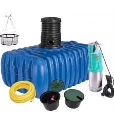 Sistema/kit per lo stoccaggio e il recupero dell'acqua piovana interrato da 3000 litri