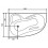 Baignoire d'angle gauche/droit Ivory avec tablier - 150x100 cm
