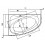 Baignoire d'angle gauche/droit Artemide avec tablier - 150x100 cm
