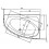 Baignoire d'angle gauche/droit Artemide avec tablier - 150x100 cm