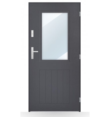Porta d'ingresso singola DIAGO 80 cm antracite