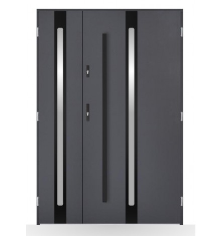 Porte d'entrée double BELIAR 80x40 cm anthracite