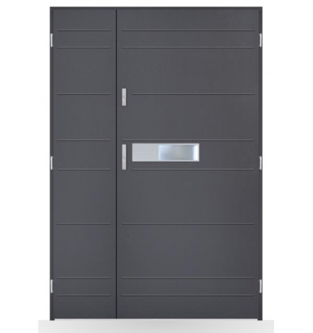 Porte d'entrée double BELIAR 80x40 cm anthracite