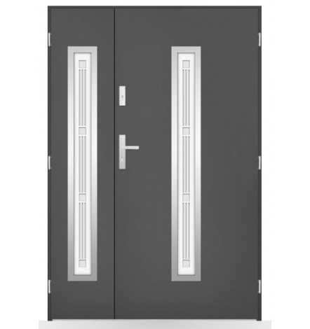 Porte d'entrée double BELIAR 80x40 cm anthracite