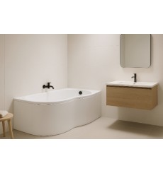 Baignoire d'angle gauche/droit Isadora avec tablier - 155x90 cm