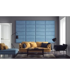 Panel de pared acolchado azul 50x25 cm