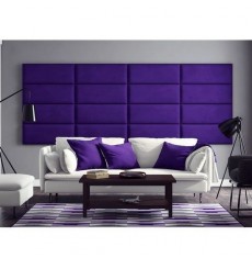 Panneau capitonné pour revêtement mural violet 40x30 cm
