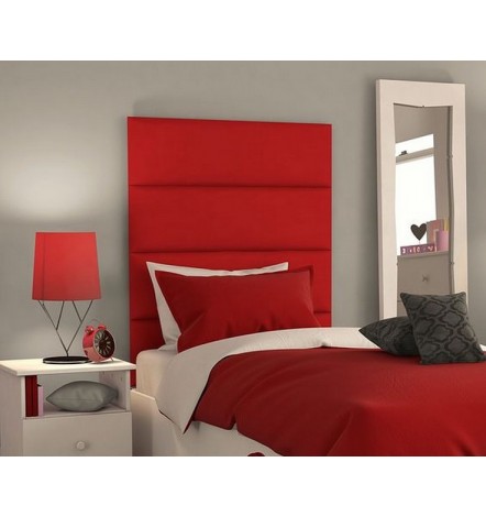 Panneau capitonné pour revêtement mural rouge 80x30 cm